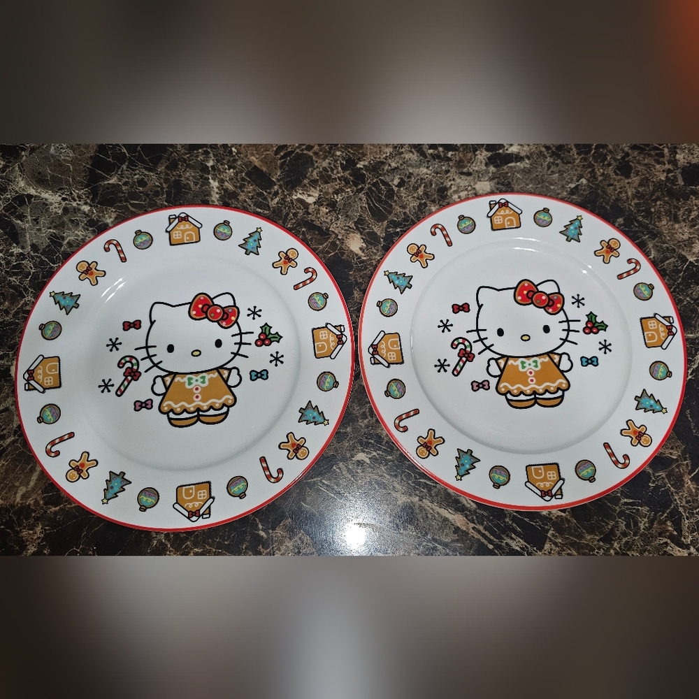 Hello Kitty Christmas Gingerbread Plates (2pcs)